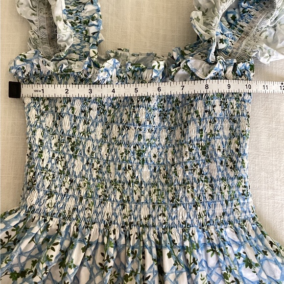Hill House Home The Ellie Nap Dress Blue Basketweave Vine Size XS - Picture 11 of 14
